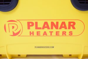 Planar Heaters Logo on Portable Diesel Heater Case Close Look