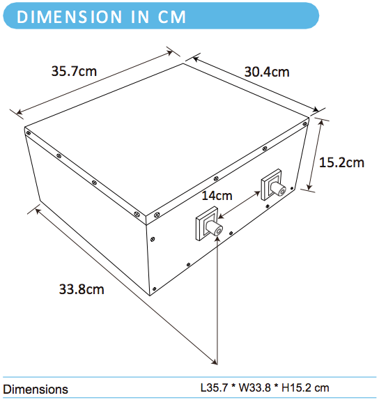 ULTIMATRON LiFePO4 Smart BMS 12.8V 180Ah dimensions CM | Planar Distribution Ltd.