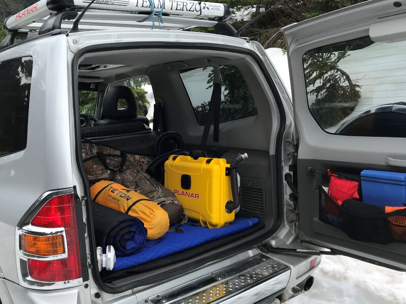 Portable Diesel Heaters By Planar In the Car Ready For Winter Camping