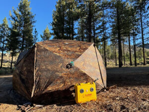 Using Portable Diesel Heater in a Camouflage Tent For Cold Weather Camping | Planar Distribution Ltd.