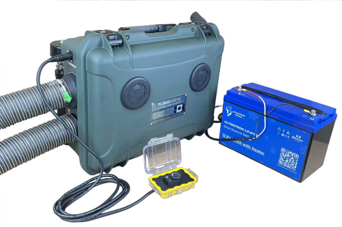 Portable Diesel Heater Planar ARCTIC 4D-12 Using Ultimatron Lithium Battery | Planar Distribution Ltd.